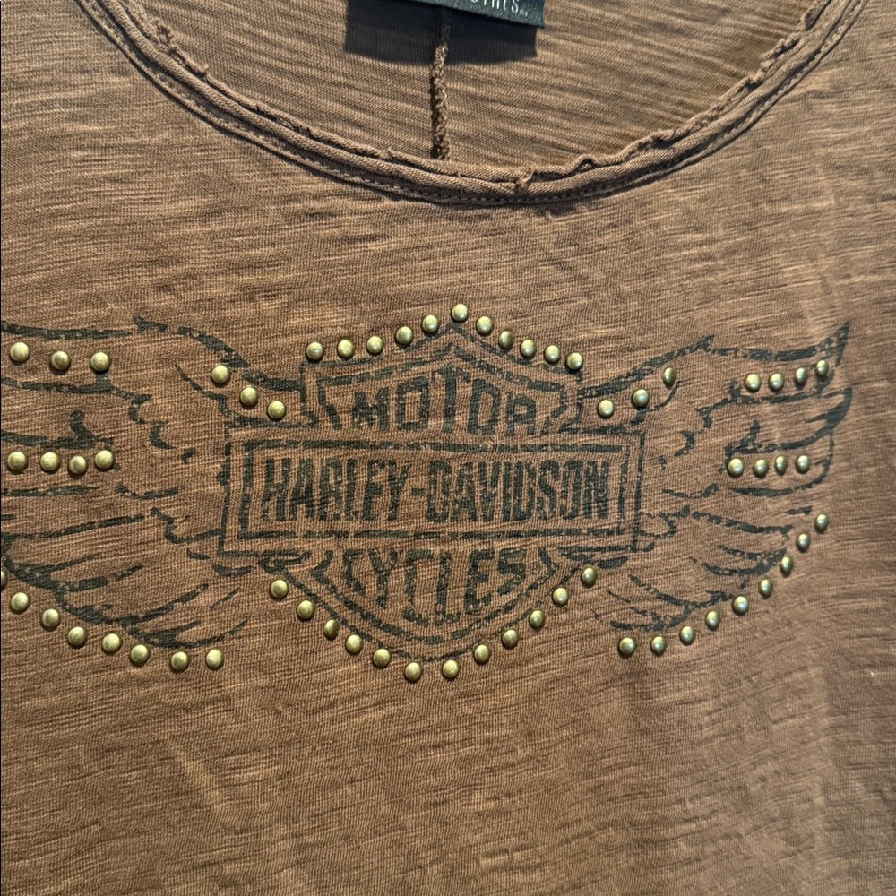 Harley-Davidson Women's Brown Blouse with Logo - Picture 3 of 4